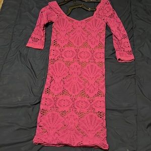 Medallion free people stretchy body con dress